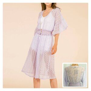 Jen & Co. Lavender Crochet Lace Coverup Sz L/XL